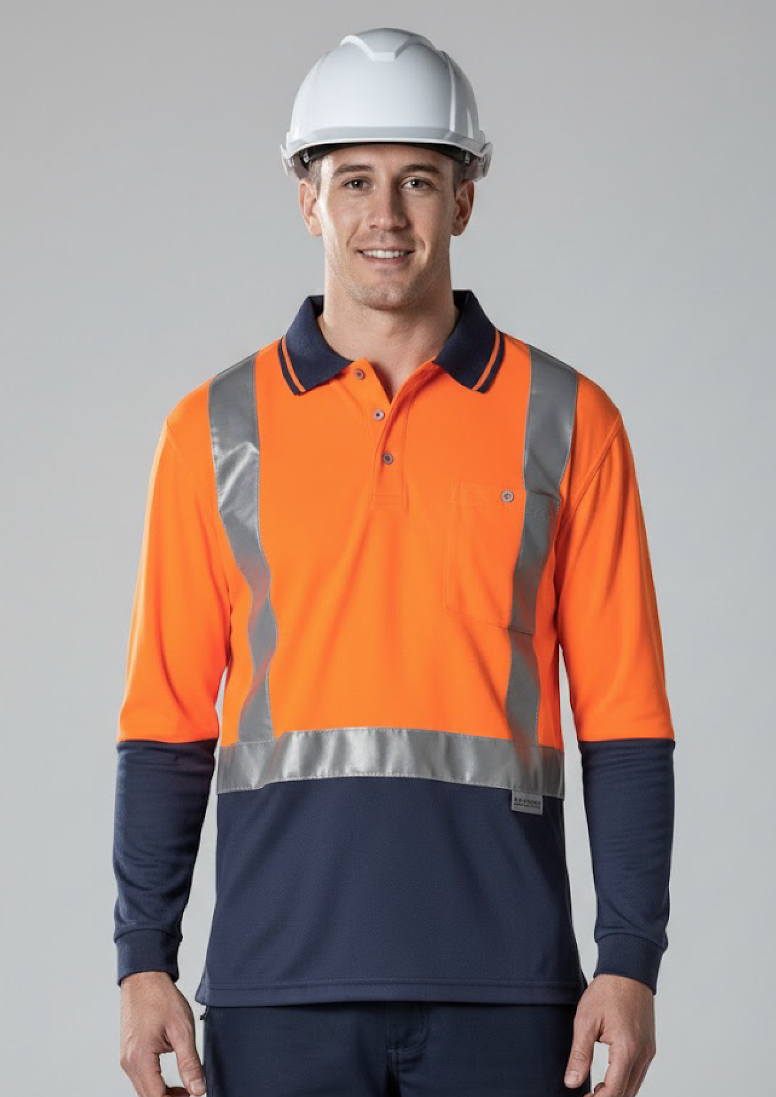 ZH234 - Hi Vis Spliced Long Sleeve Taped Polos